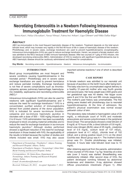 Necrotizing Enterocolitis in a Newborn Following Intravenous Immunoglobulin Treatment for Haemolytic Disease
