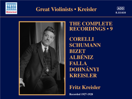 Great Violinists • Kreisler 8.111410