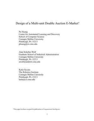 Design of a Multi-Unit Double Auction E-Market