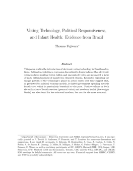 Voting Technology, Political Responsiveness, and Infant Health: Evidence from Brazil