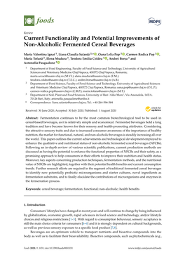Current Functionality and Potential Improvements of Non-Alcoholic Fermented Cereal Beverages
