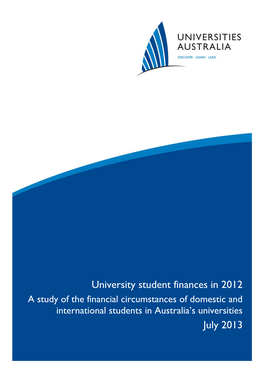 University Student Finances in 2012 July 2013