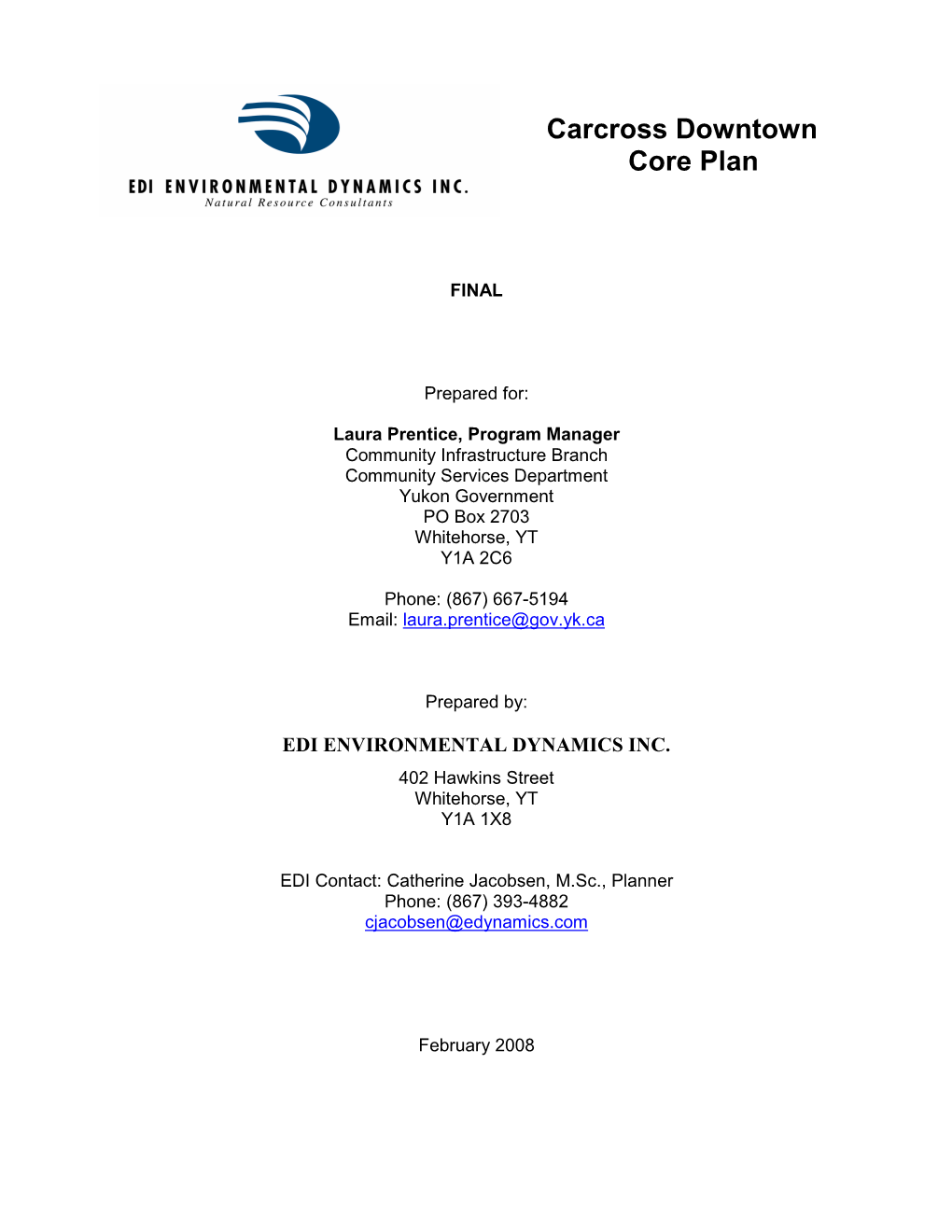 Carcross Downtown Core Plan