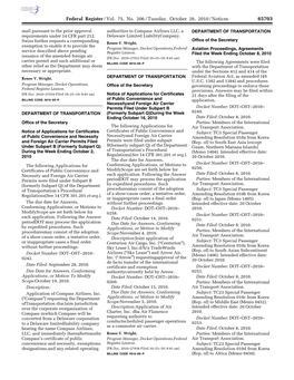 Federal Register/Vol. 75, No. 206/Tuesday, October 26, 2010/Notices