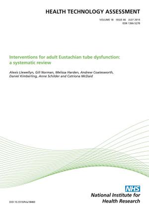 Interventions for Adult Eustachian Tube Dysfunction: a Systematic Review