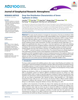 Drop Size Distribution Characteristics of Seven Typhoons in China