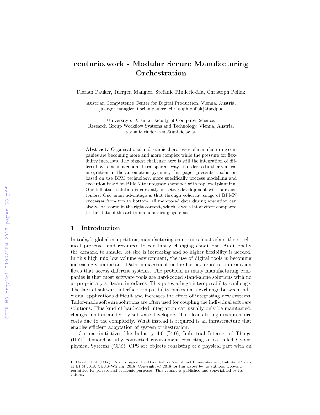 Centurio.Work - Modular Secure Manufacturing Orchestration