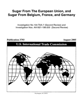 Sugar from the European Union, and Sugar from Belgium, France, and Germany