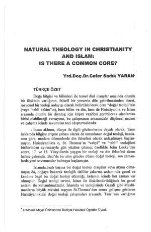 Natural Theology in Christianity and Islam: Is There a Common Core?