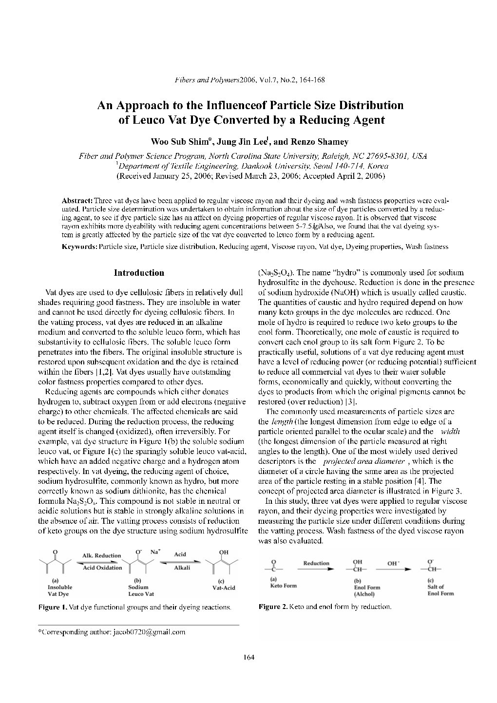 An Approach to the Influence of Particle Size Distribution of Leuco Vat Dye Converted by a Reducing Agent