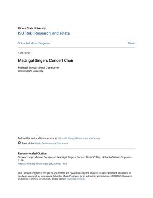 Madrigal Singers Concert Choir