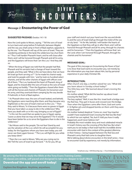 Message 2: Encountering the Power of God