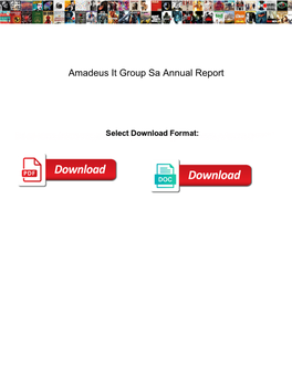 Amadeus It Group Sa Annual Report