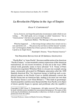La Revolución Filipina in the Age of Empire