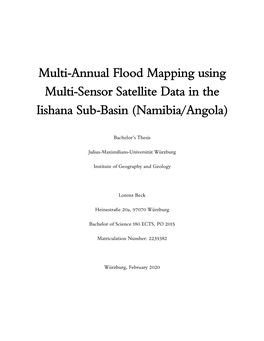 Multi-Annual Flood Mapping Using Multi-Sensor Satellite Data in the Iishana Sub-Basin (Namibia/Angola)