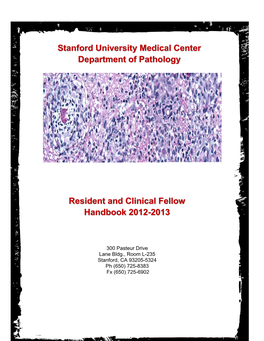 Stanford University Medical Center Department of Pathology