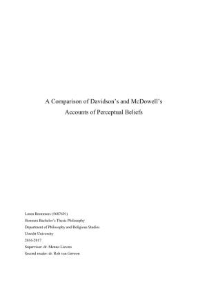 A Comparison of Davidson's and Mcdowell's Accounts of Perceptual