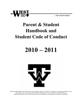 Parent & Student Handbook and Student Code of Conduct
