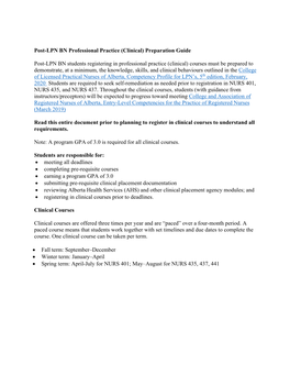 Post-LPN BN Professional Practice (Clinical) Preparation Guide