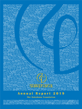 Annual Report 2019 the Dakshana Foundation