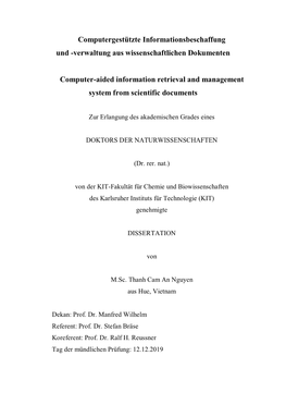Computer-Aided Information Retrieval and Management System from Scientific Documents