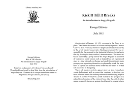 Kick It Till It Breaks an Introduction to Angry Brigade