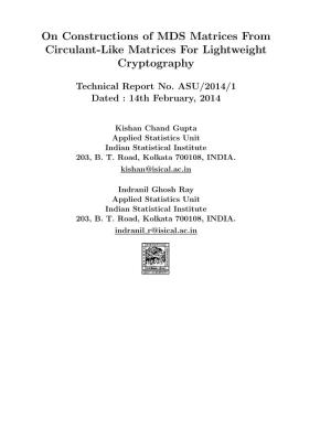 On Constructions of MDS Matrices from Circulant-Like Matrices for Lightweight Cryptography
