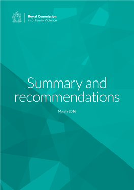 Summary and Recommendationssummary Summary and Recommendations