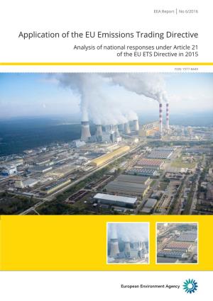 Application of the EU Emissions Trading Directive Analysis of National Responses Under Article 21 of the EU ETS Directive in 2015