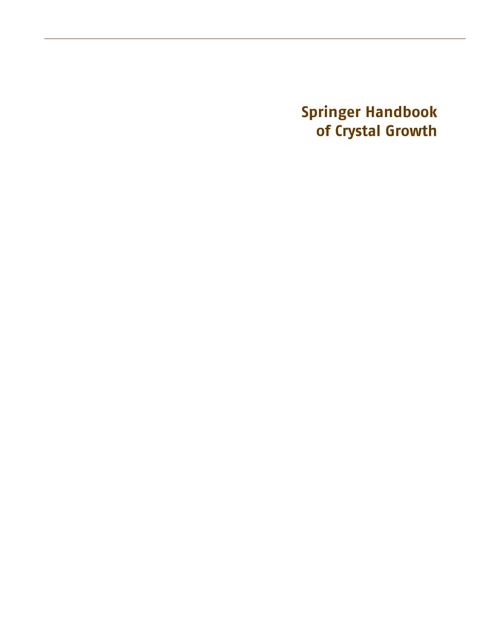 Springer Handbook of Crystal Growth