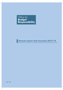 Office for Budget Responsibility: Annual Report and Accounts 2013-14