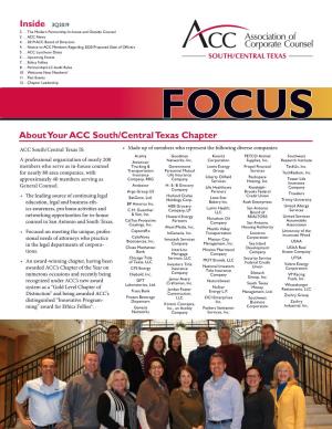 About Your ACC South/Central Texas Chapter Inside 3Q2019
