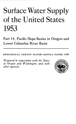 Surface Water Supply of the United States 1953