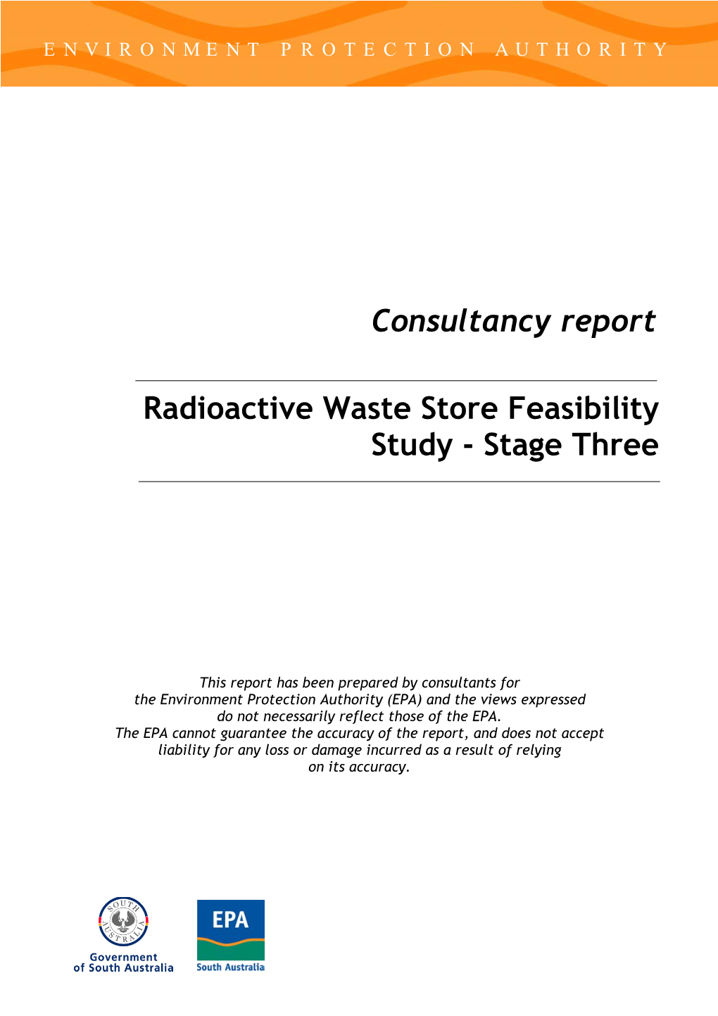 Consultancy Report Radioactive Waste Store Feasibility Study