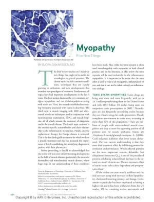 Myopathy Five New Things