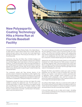 New Polyaspartic Coating Technology Hits a Home Run at Florida Baseball Facility