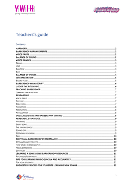 YWIH Teachers' Guide
