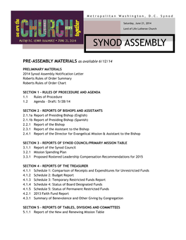 Synod Assembly