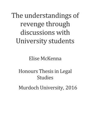 The Understandings of Revenge Through Discussions with University Students