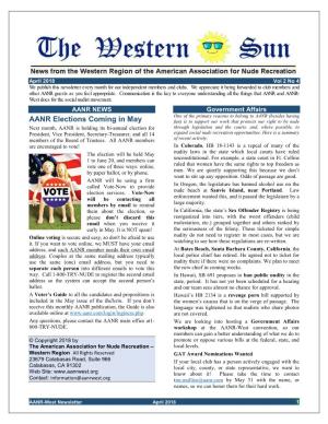 April 2018 Vol 2 No 4 We Publish This Newsletter Every Month for Our Independent Members and Clubs