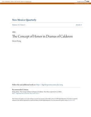 The Concept of Honor in Dramas of Calderon