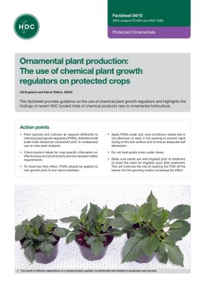 Ornamental Plant Production: the Use of Chemical Plant Growth Regulators on Protected Crops