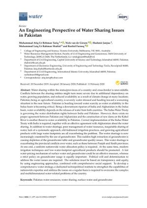 An Engineering Perspective of Water Sharing Issues in Pakistan