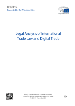 Legal Analysis of International Trade Law and Digital Trade
