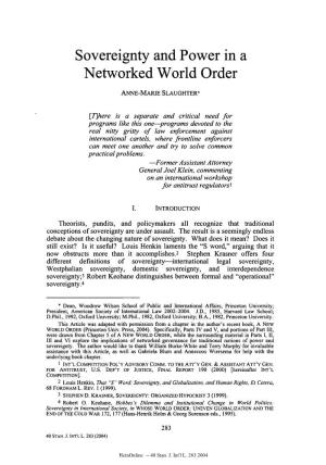 Sovereignty and Power in a Networked World Order