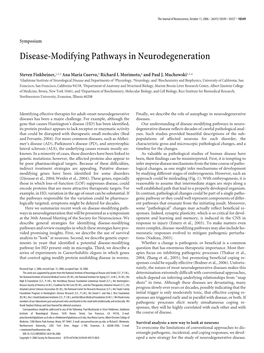 Disease-Modifying Pathways in Neurodegeneration