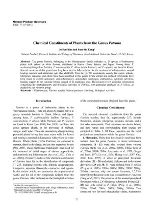 Chemical Constituents of Plants from the Genus Patrinia