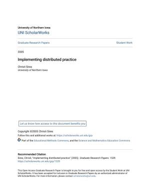 Implementing Distributed Practice