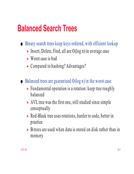 Balanced Search Trees