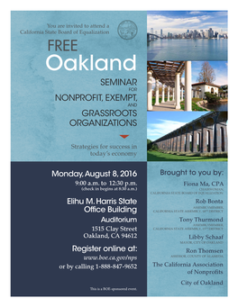 Oakland SEMINAR for NONPROFIT, EXEMPT, and GRASSROOTS ORGANIZATIONS